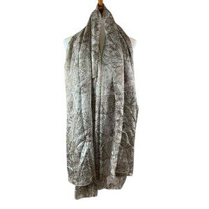 Brown Silk Floral Pattern‎ Lightweight Scarf Wrap Shawl Elegant Versatile 45x70